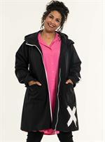 Studio - Lotte Softshell jakke, Sort med Hvide Krydser